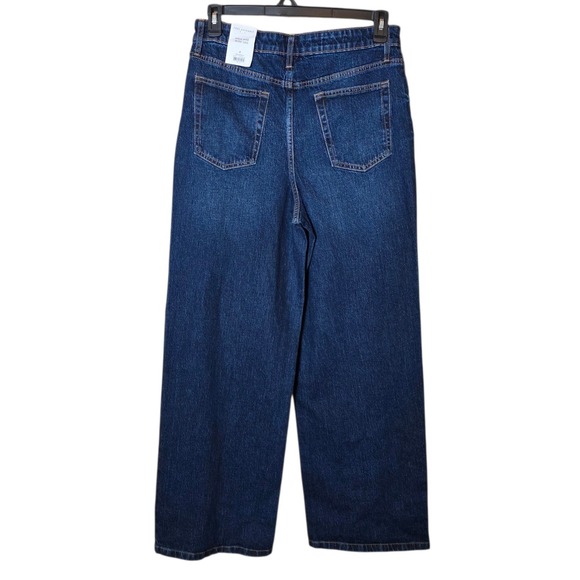 Free Assembly Womens High Rise Wide Leg Jeans Dark Wash Denim Size 8 NWT - Picture 2 of 12